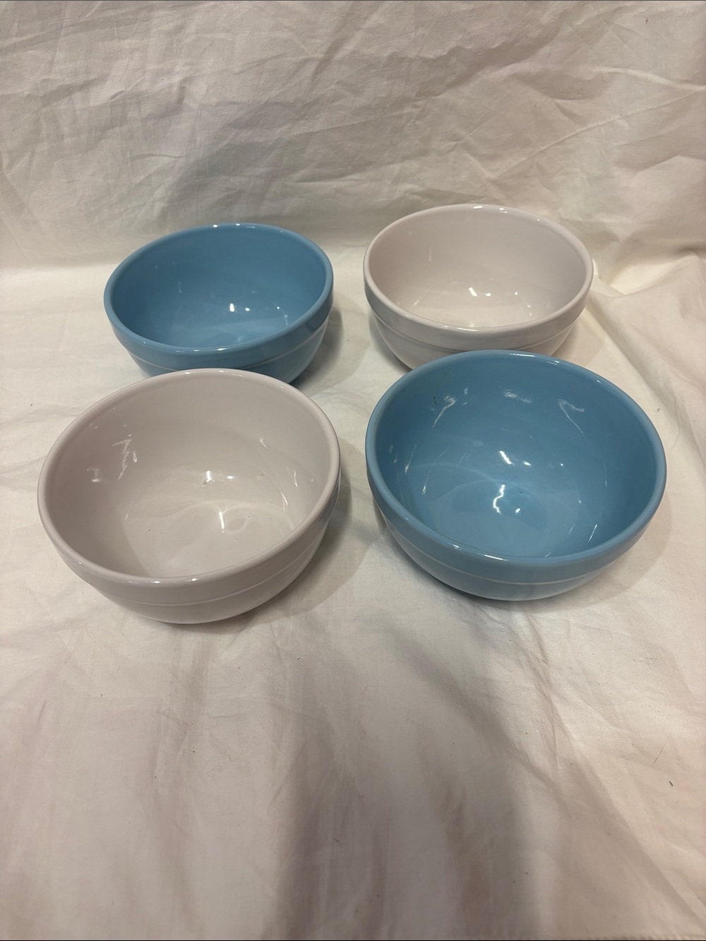 ND exclusive Ceramic Serving Bowls in Sky Blue and White